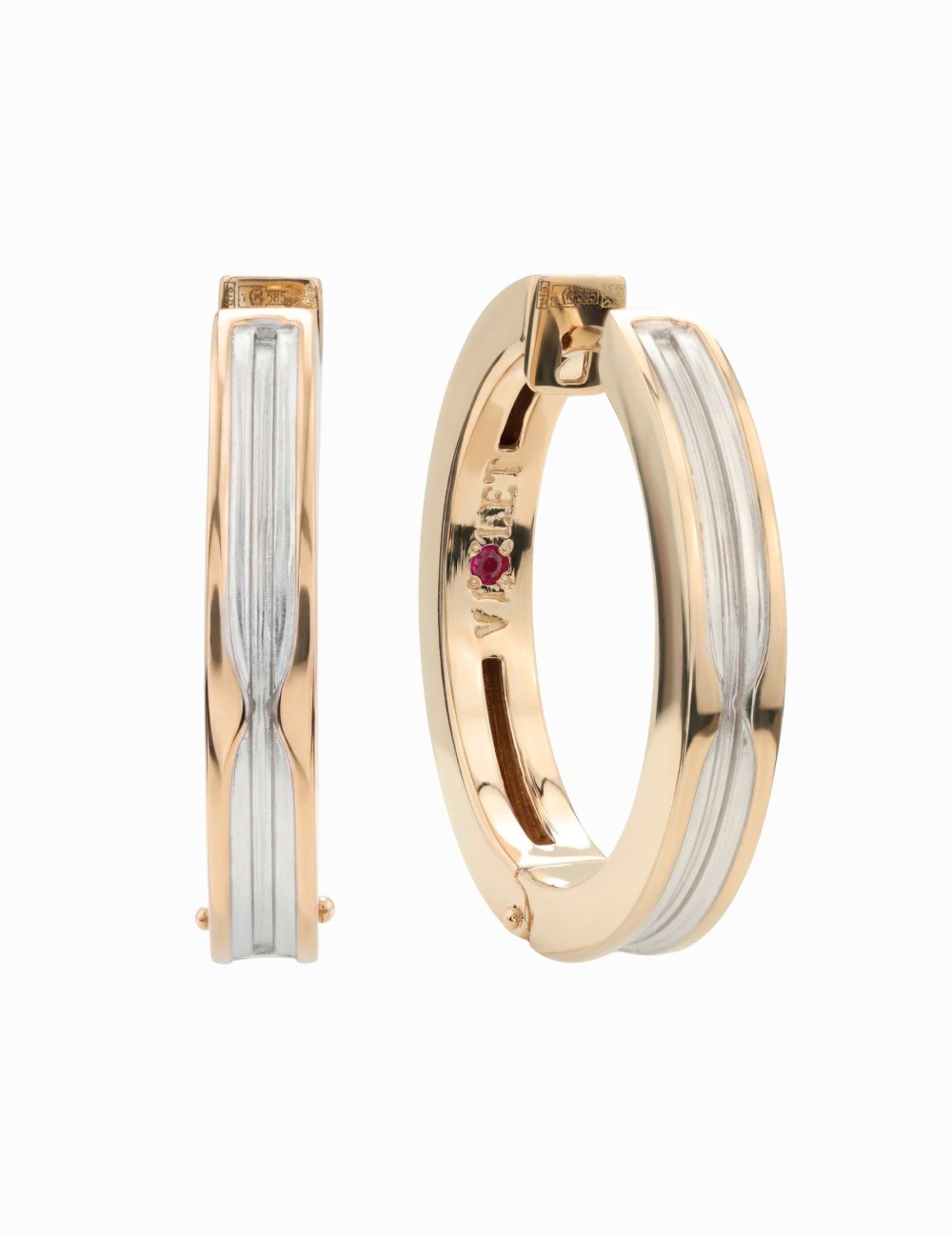 Серьги из золота c рубином