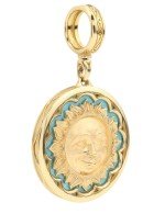 Подвеска из лимонного золота c бирюзой