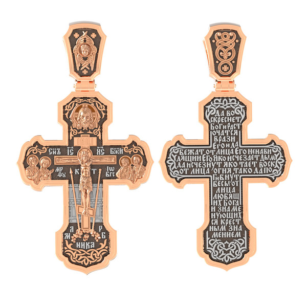 Крест из красного золота 585 пробы