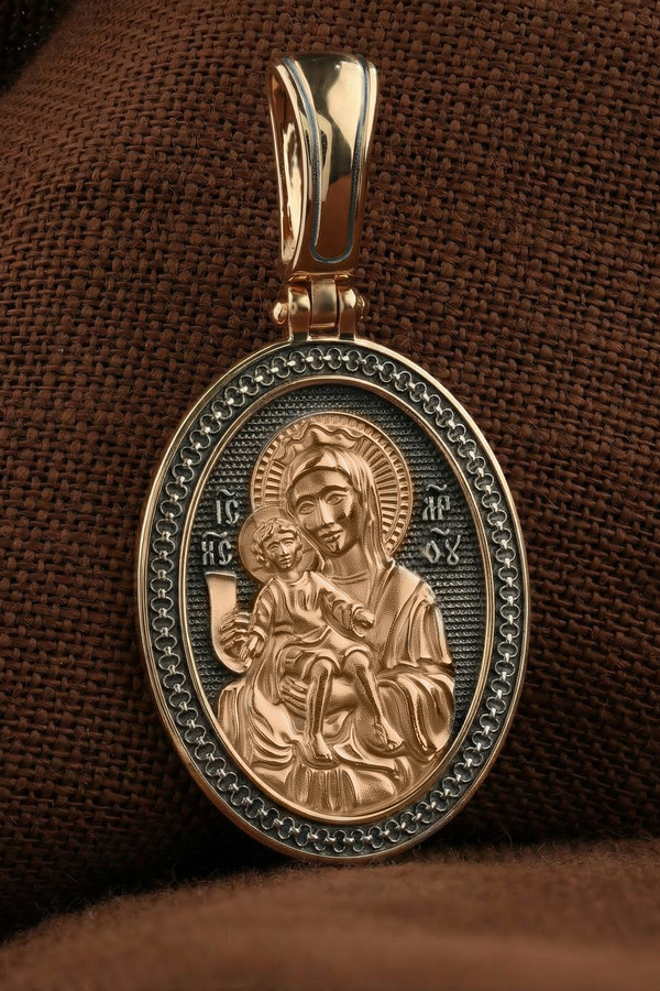 Нательная икона из красного золота 585 пробы