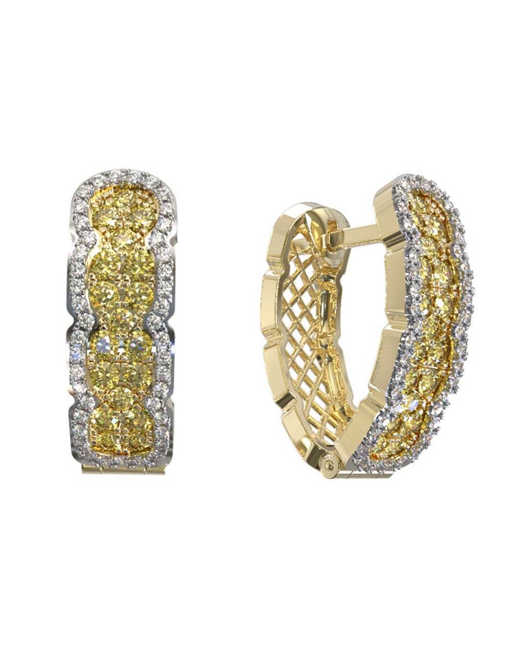 Серьги из лимонного золота c бриллиантами