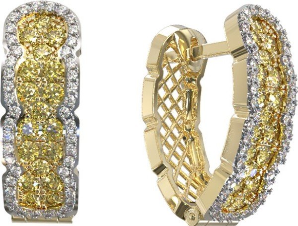 Серьги из лимонного золота c бриллиантами
