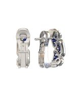 Серьги из белого золота c бриллиантами и сапфиром