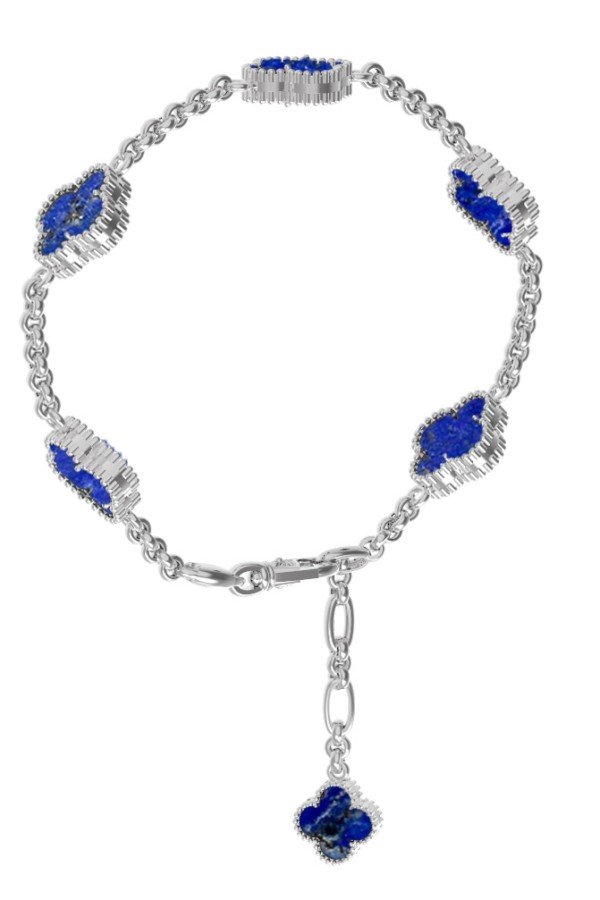 Браслет из белого золота c лазуритом