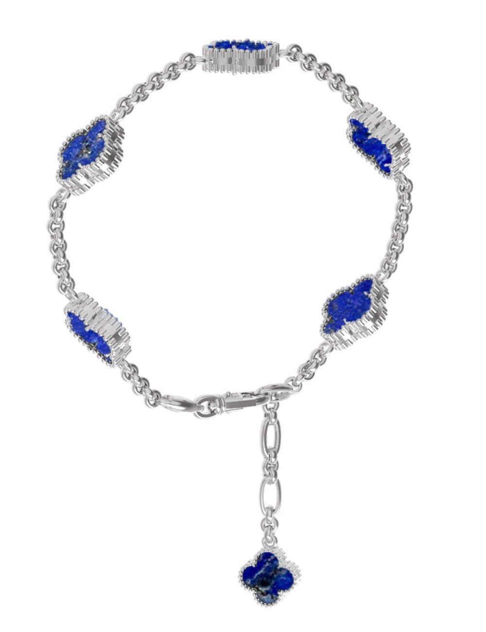 Браслет из белого золота c лазуритом