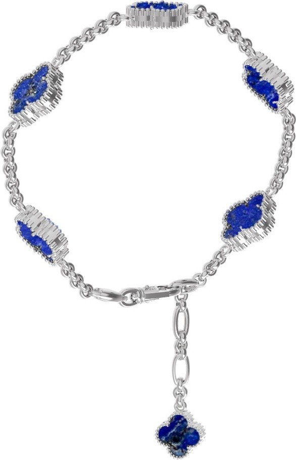 Браслет из белого золота c лазуритом