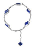 Браслет из белого золота c лазуритом