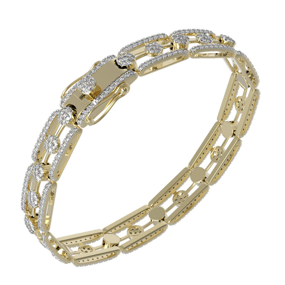 Браслет из лимонного золота 585 пробы c бриллиантами