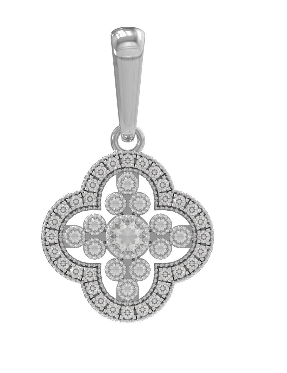 Подвеска из белого золота c бриллиантами