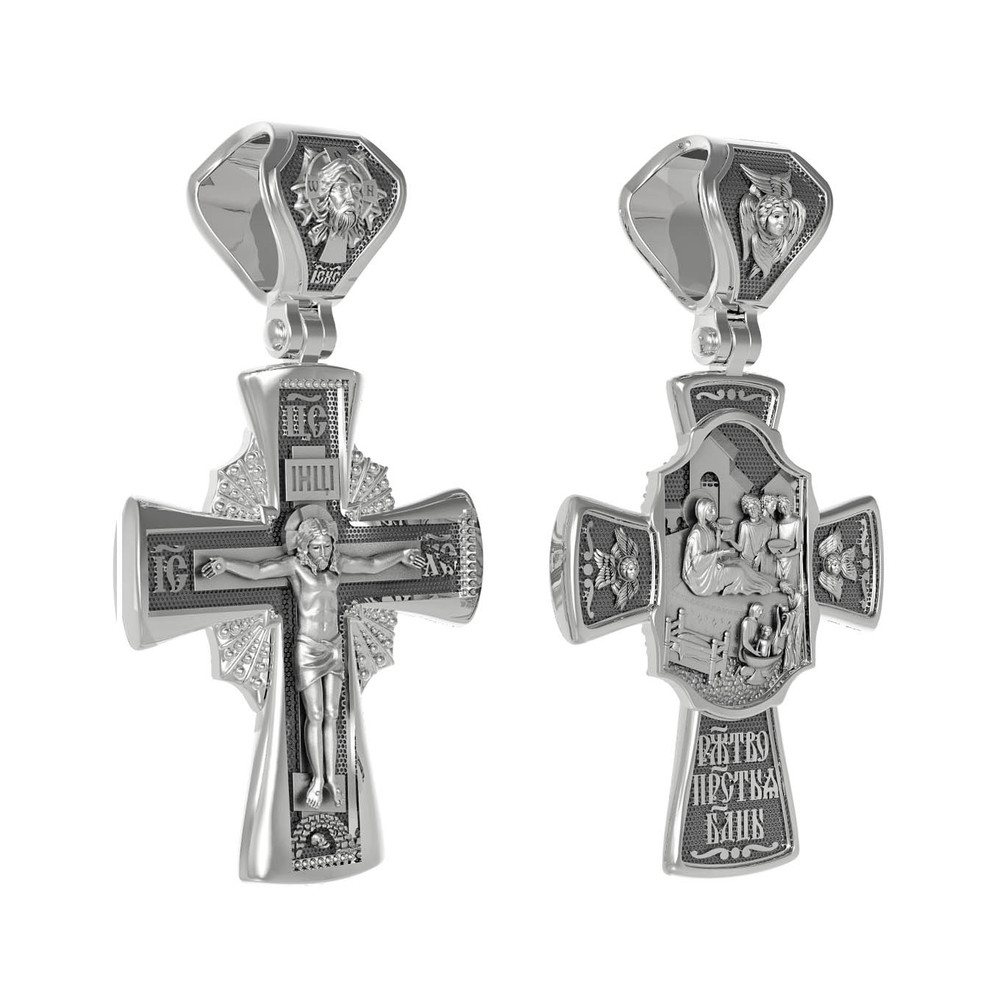 Крест из белого золота 585 пробы