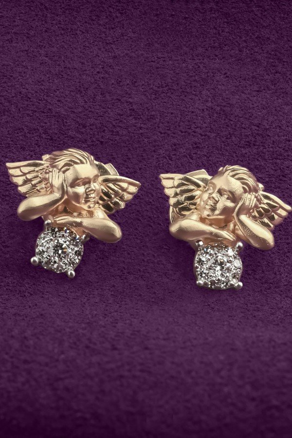 Серьги из лимонного золота c бриллиантами