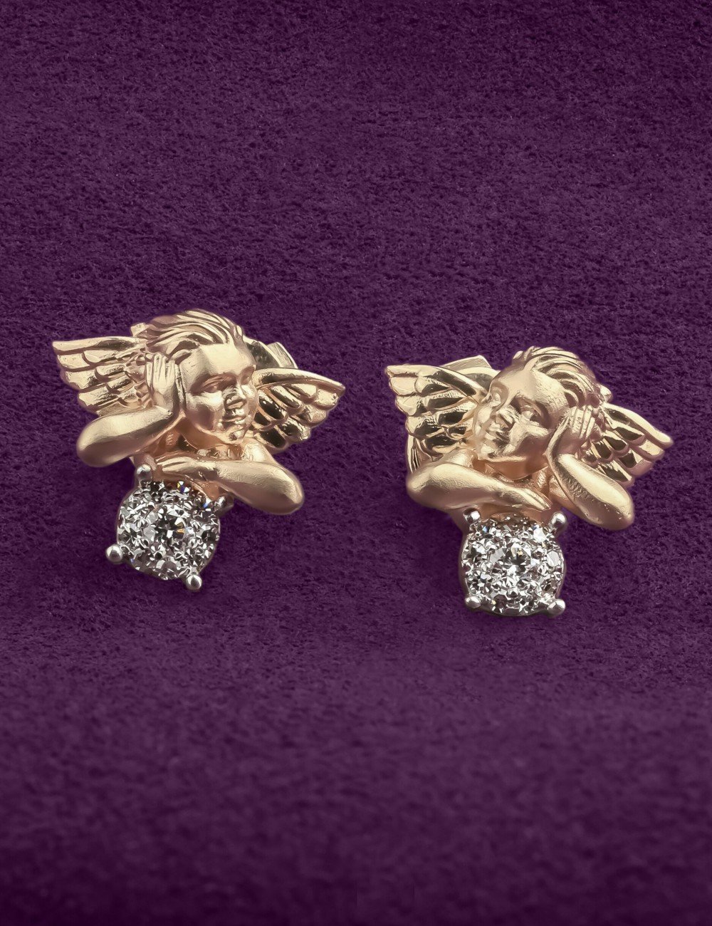 Серьги из лимонного золота c бриллиантами