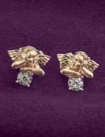 Серьги из лимонного золота c бриллиантами