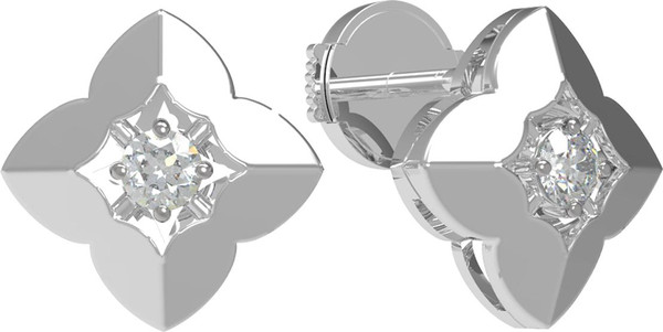 Серьги из белого золота 585 пробы c бриллиантами