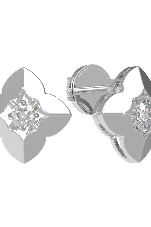 Серьги из белого золота c бриллиантами