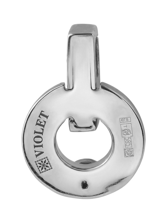 Подвеска из белого золота 585 пробы c бриллиантами и ониксом