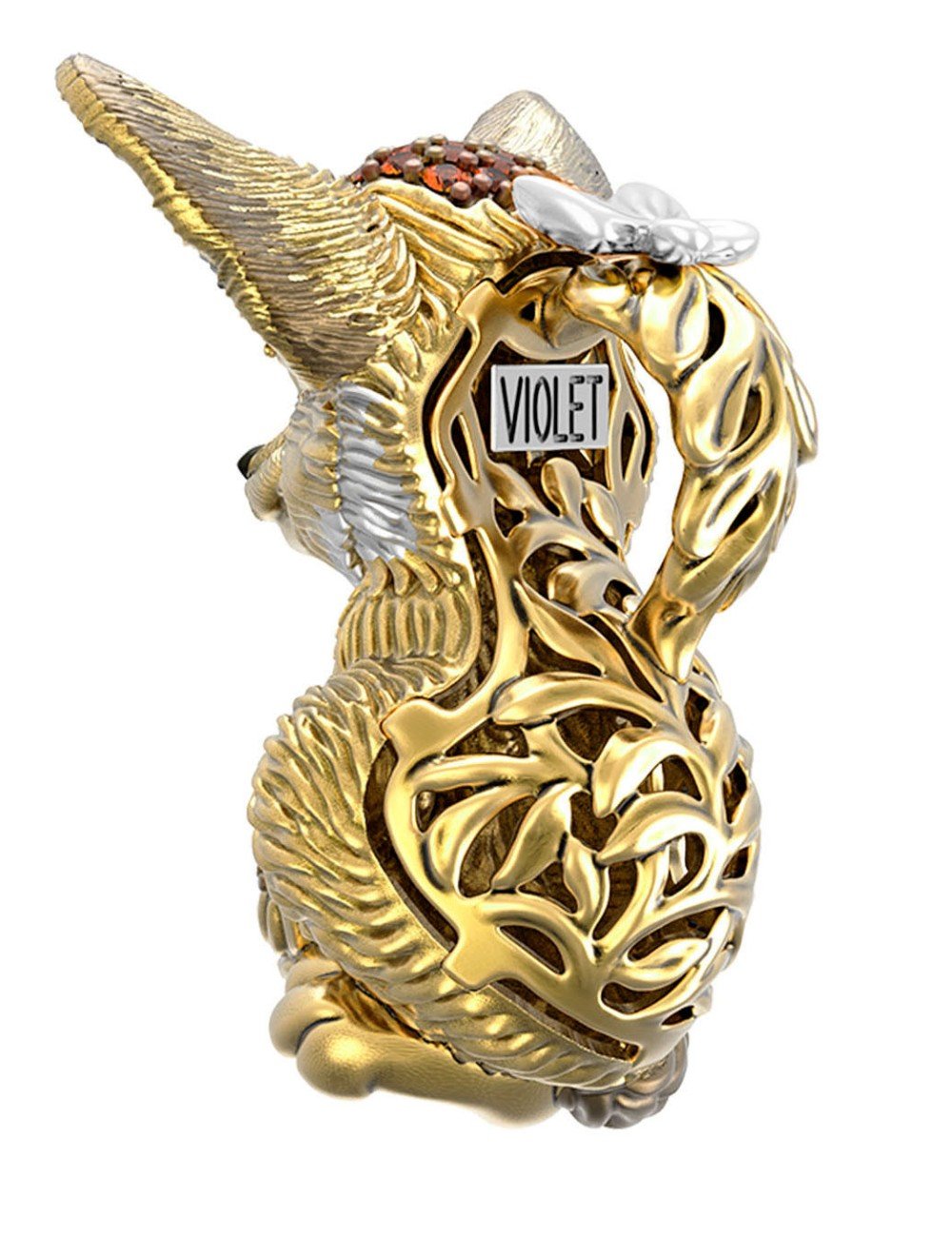 Подвеска из лимонного золота c эмалью и фианитом