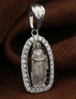 Образок из белого золота c бриллиантами