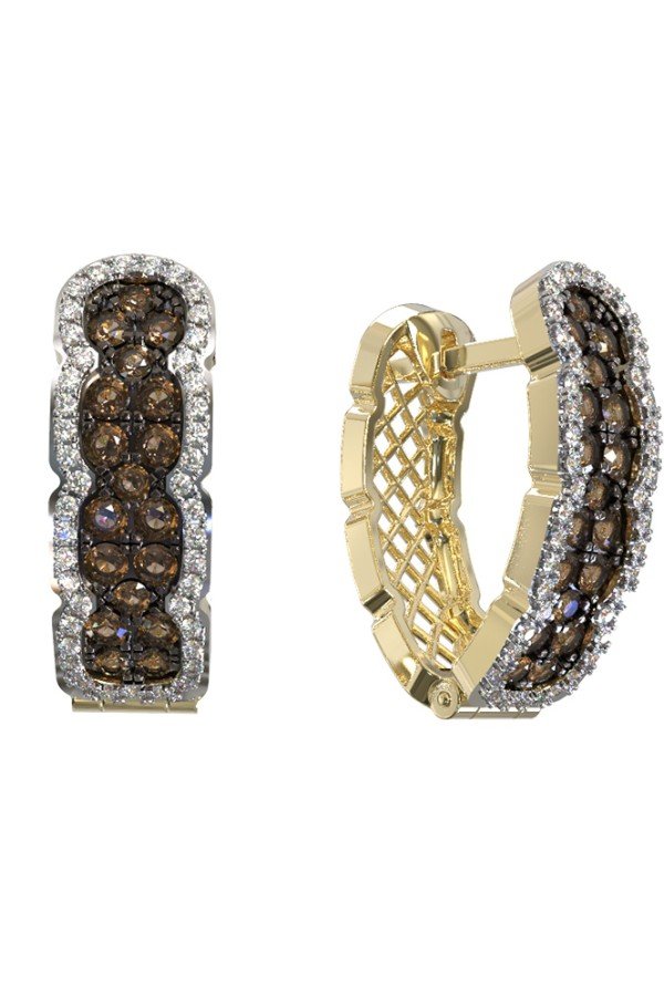 Серьги из лимонного золота c бриллиантами