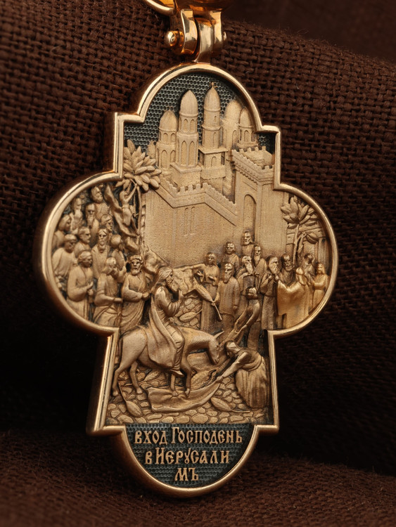 Крест из красного золота 585 пробы