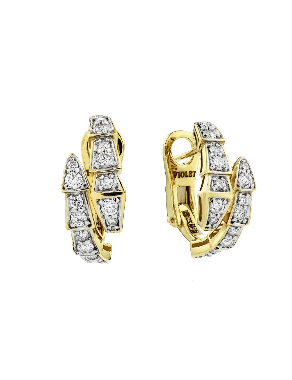 Серьги из лимонного золота c бриллиантами