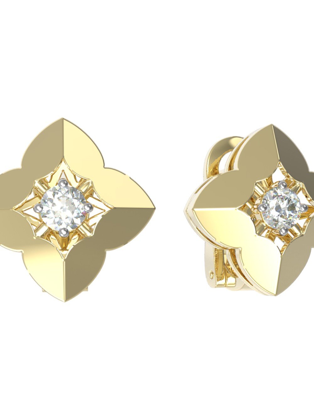 Серьги из лимонного золота c бриллиантами