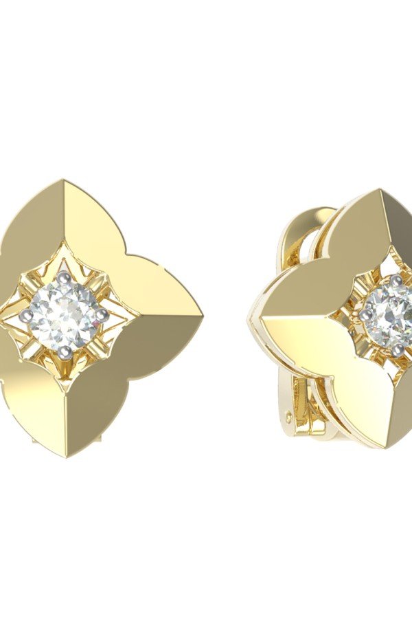 Серьги из лимонного золота c бриллиантами