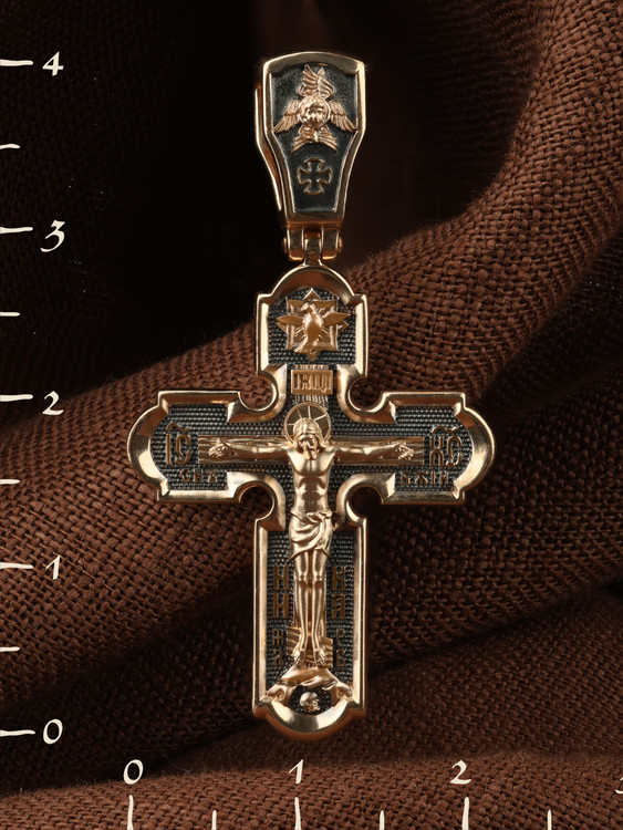 Крест из красного золота 585 пробы