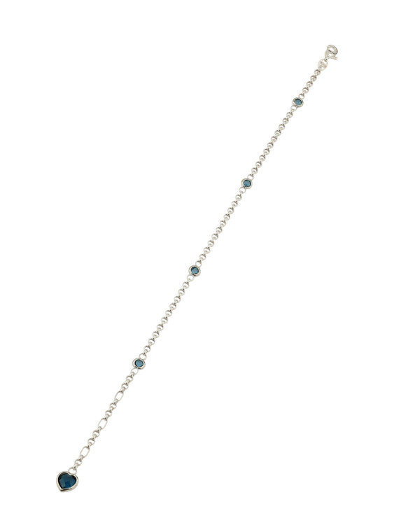 Браслет из белого золота 585 пробы c топазом London