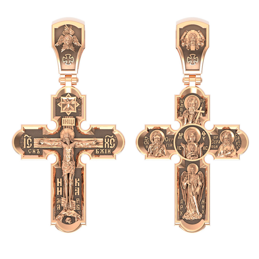 Крест из красного золота 585 пробы