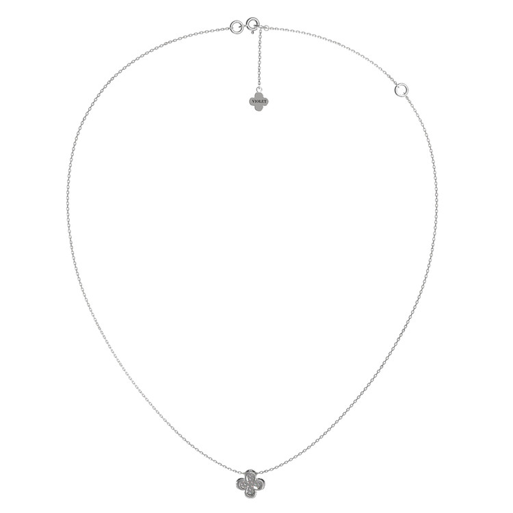 Колье из белого золота 585 пробы c бриллиантами