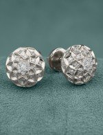 Серьги из белого золота 585 пробы c бриллиантами