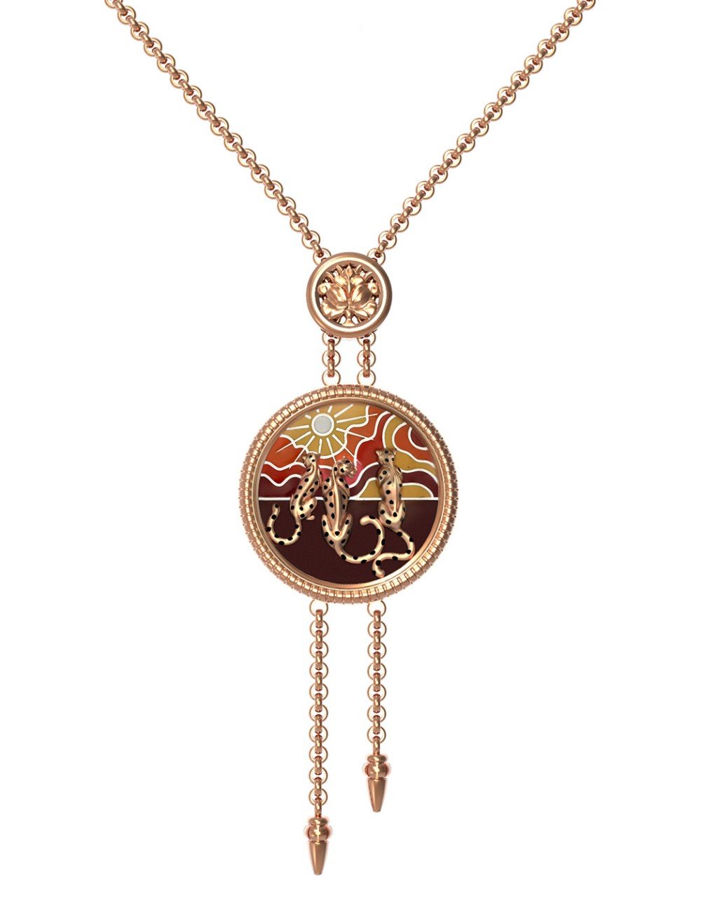 Колье из золота c эмалью