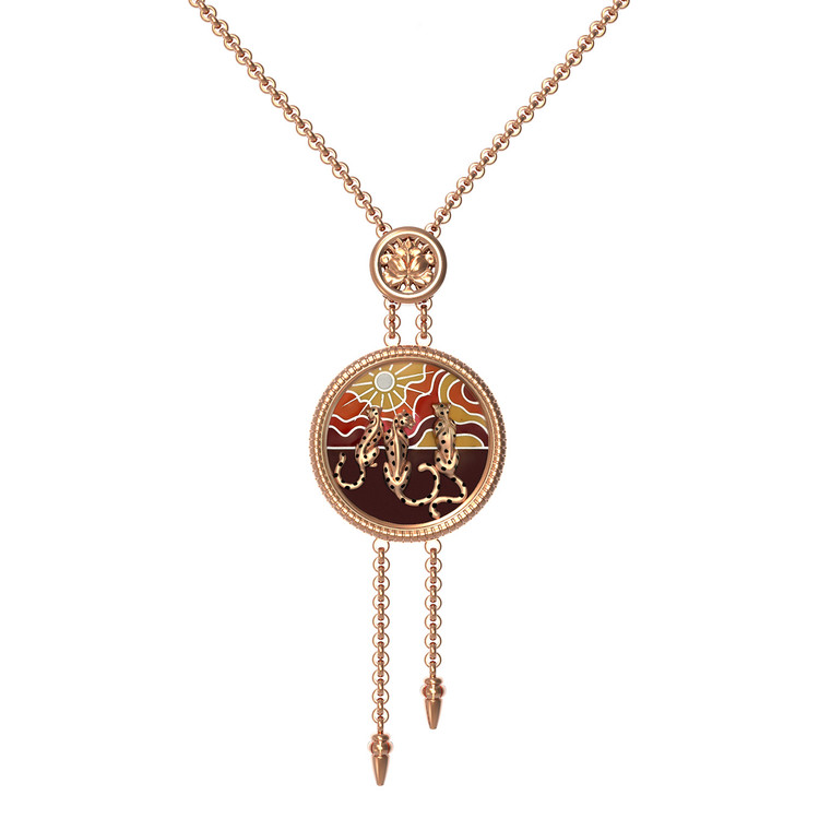 Колье из красного золота 585 пробы c эмалью