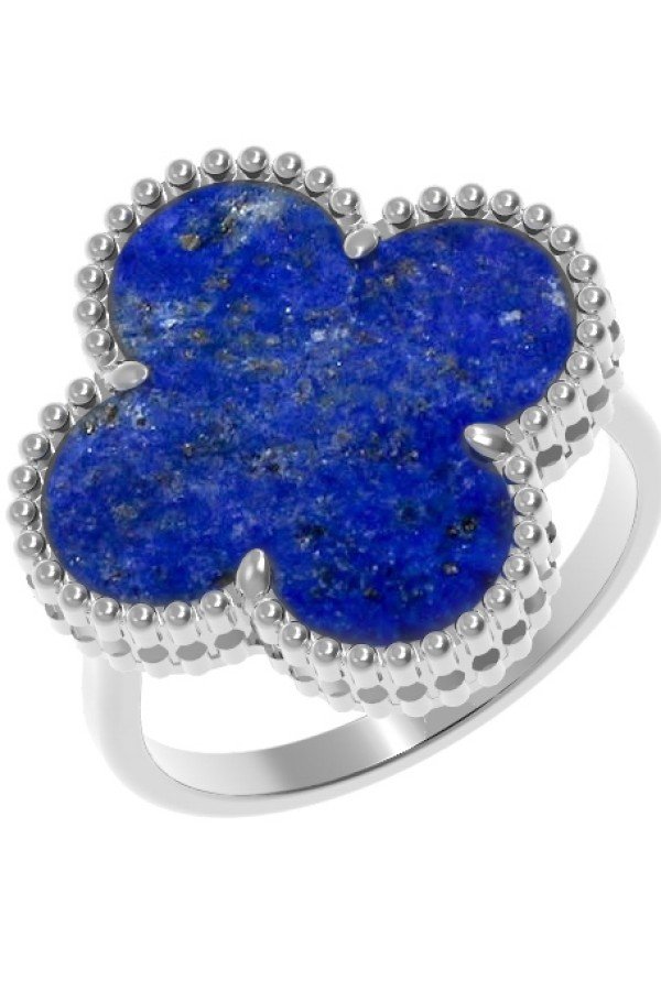 Кольцо из белого золота c лазуритом