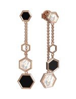 Серьги из золота c ониксом и перламутром