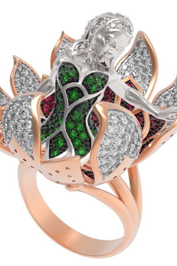 Кольцо из золота c фианитом