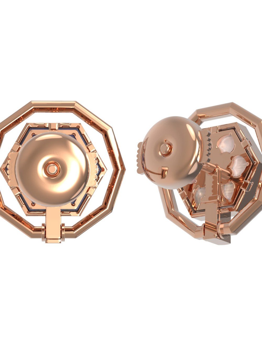 Серьги из золота c лазуритом и перламутром