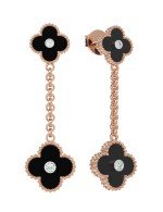 Серьги из золота c бриллиантами и ониксом