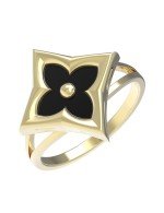 Кольцо из лимонного золота c ониксом