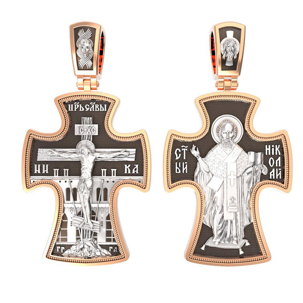 Крест из красного золота 585 пробы