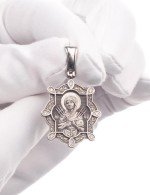 Образок из белого золота c бриллиантами