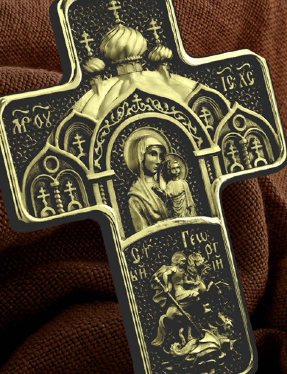 Крест из лимонного золота