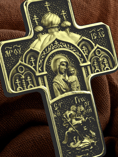 Крест из лимонного золота 585 пробы