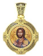 Образок из лимонного золота c эмалью и иконописью