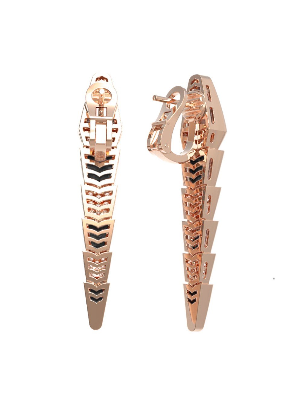 Серьги из золота c бриллиантами и ониксом