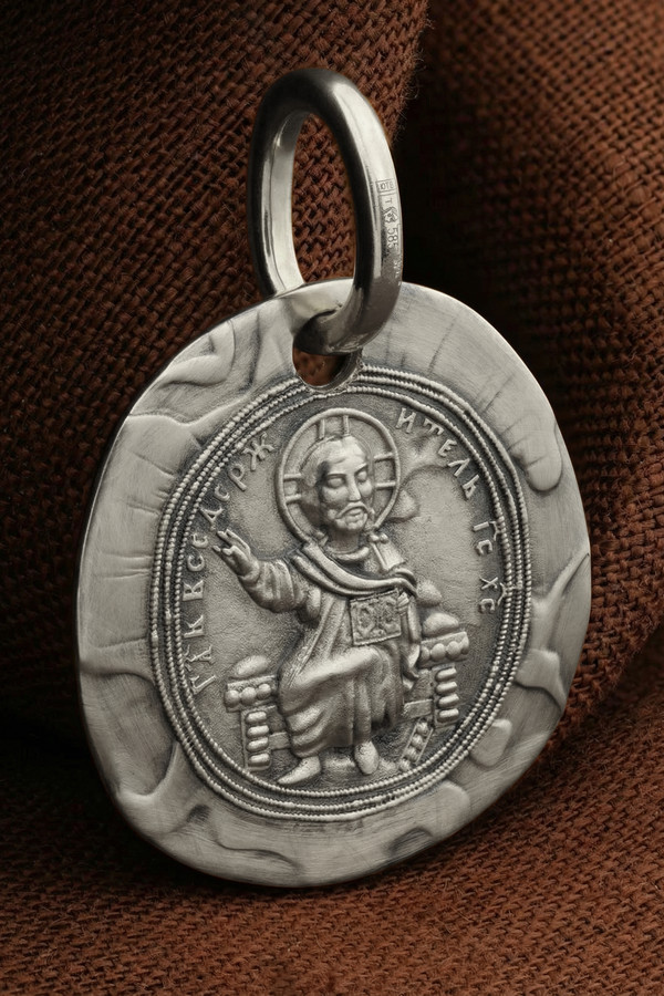 Нательная икона из белого золота 585 пробы