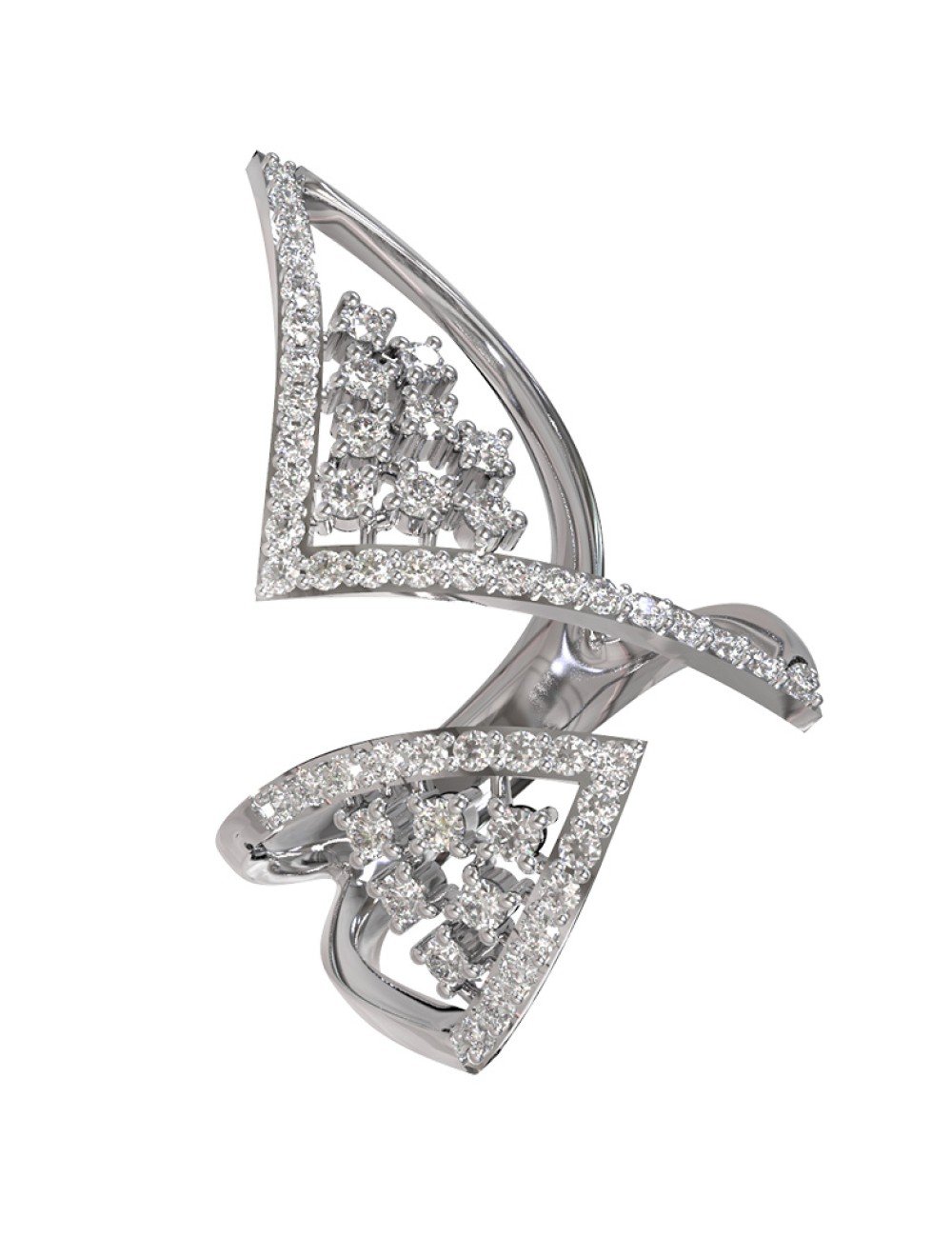 Кольцо из белого золота c бриллиантами