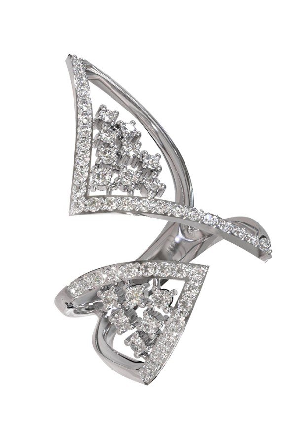 Кольцо из белого золота c бриллиантами