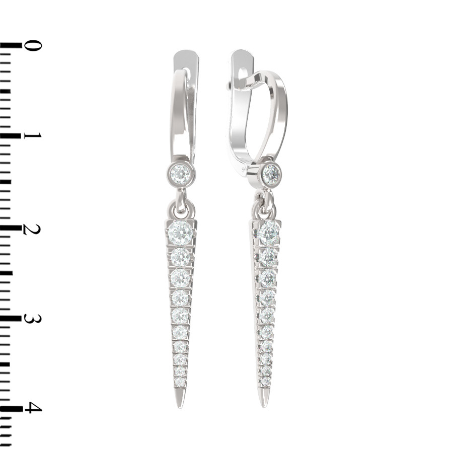 Серьги из белого золота 585 пробы c бриллиантами